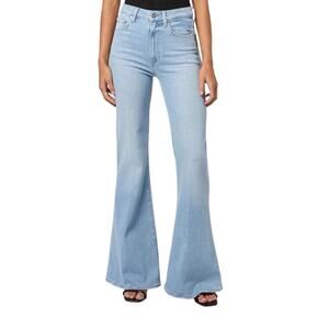 PAIGE High Rise Bell Canyon Flare Jeans 29 Clarksville Light Wash Stretch Denim